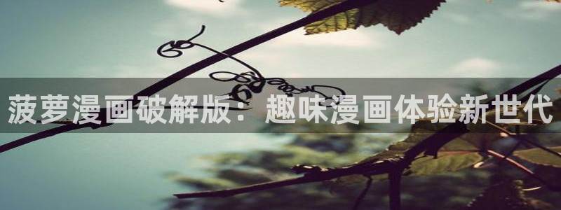 香蕉漫画网站在线观看：菠萝漫画破解版：趣味漫画体验新世代